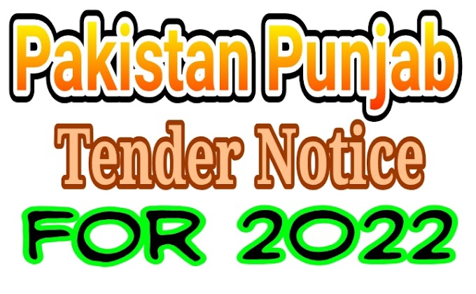 Pakistan Punjab Tender Notice for 2022