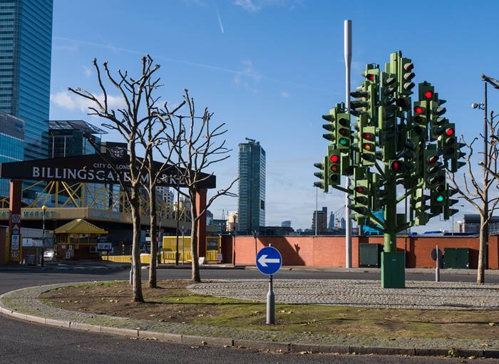 Traffic light tree in london