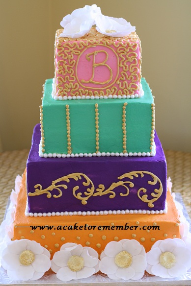 The wedding cake took it to another level Using four different colors and