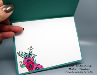 Interactive card with a partial die cut door featuring Stampin'Up!'s Bloom and Grow stamp set