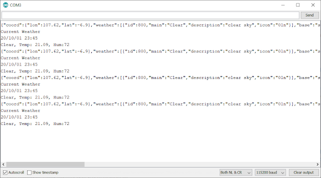 perkiraan cuaca BMKG dengan Node MCU