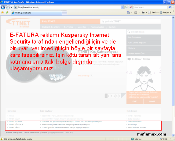 Internet Explorer ile TTNET.com.tr