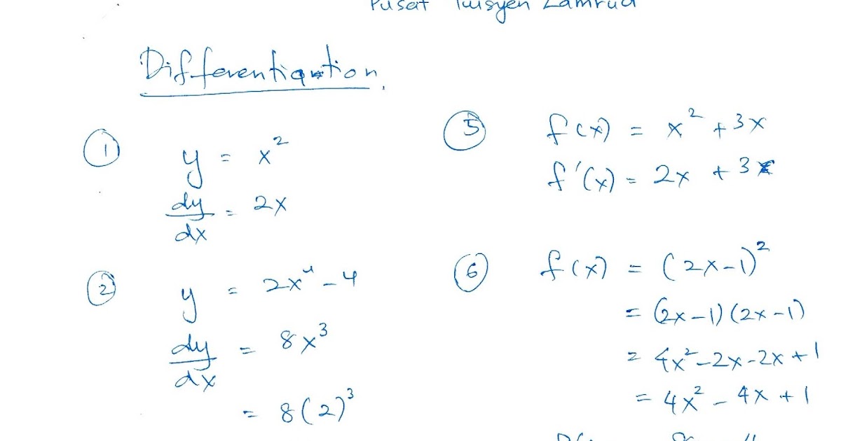 Soalan Add Math Differentiation - Selangor u