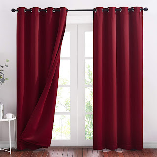 Soundproof Curtains Blackout Energy Saving Grommet Curtains Window Treatment Panels for Bedroom