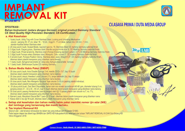 Implant Kit,ImplanT ReMoval Kit,jual Implant Kit,jual Implant removel kit,implant,implant kit murah,implant rEmoval Kit murah,rab Implant Kit, DAK BKKBN 2017