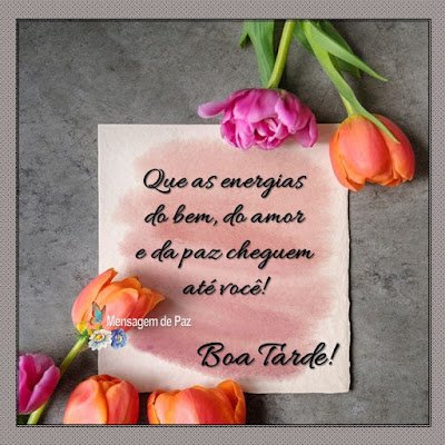 Que as energias do bem,  do amor e da paz  cheguem até você!  Boa Tarde!