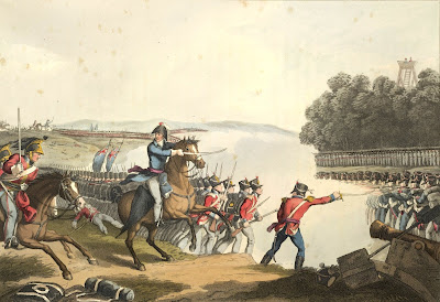 The Battle of Waterloo from Historic, military and naval anecdotes of particular incidents by E Orme & illustrated by JA Atkinson (1819)