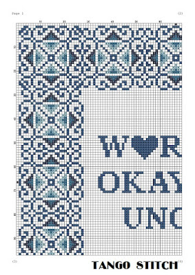 World's okayest uncle birthday quote cross stitch pattern - Tango Stitch