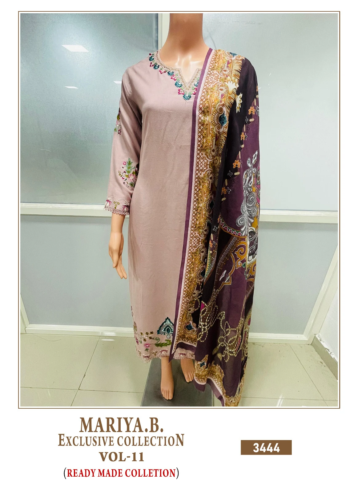 Maria B Exclusive Collection Vol 11 Shree Fabs Rayon Cotton Self Embroidery Pakistani Readymade Suits