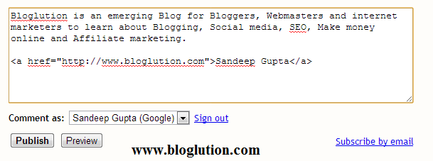 Add Links in Blogger Comments