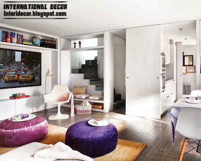 Modern House in Purple and grey interior design