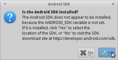 select Android SDK installed location