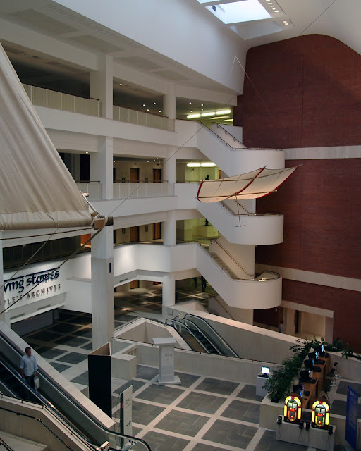 Interior of the British Library, Euston Road, Somers Town, Camden, London