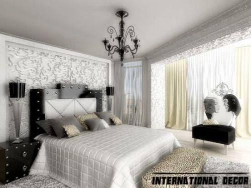 black and white bedroom, Trendy glamorous bedroom design ideas