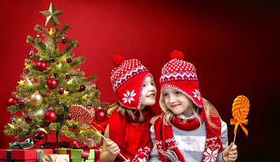 new year , kids, red, funny gifts, christmas tree, holiday, jewelry, nicely, child, emotions, girl ,children, cute, christmas, decorate, decoration, gifts, xmas, presents,  