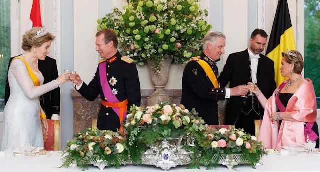 King Philippe and Queen Mathilde, Grand Duke Henri and Grand Duchess Maria Teresa. Maria Teresa and Mathilde tiara