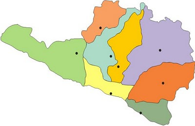 Dibujo Mapa político de Arequipa para colocar nombre