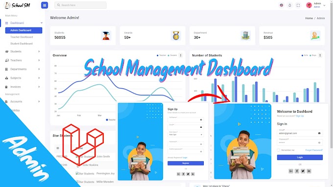 School Management Dashboard in Laravel ​9