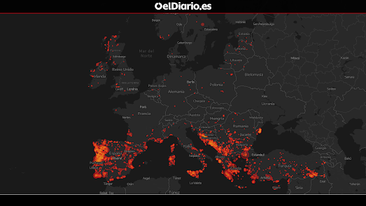 map of Europe showing all megafires since 2000