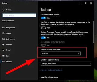 Cara Setting Taskbar Windows 10