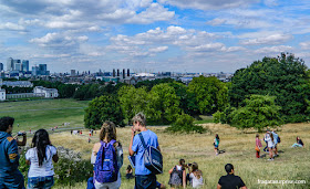 Londres vista do mirante em frente ao Observatório Real de Greenwich