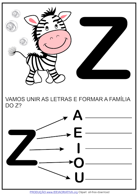 4 Atividades letra Z - Quebra-cabeça, formação de sílabas, identificação letra Z e letra inicial