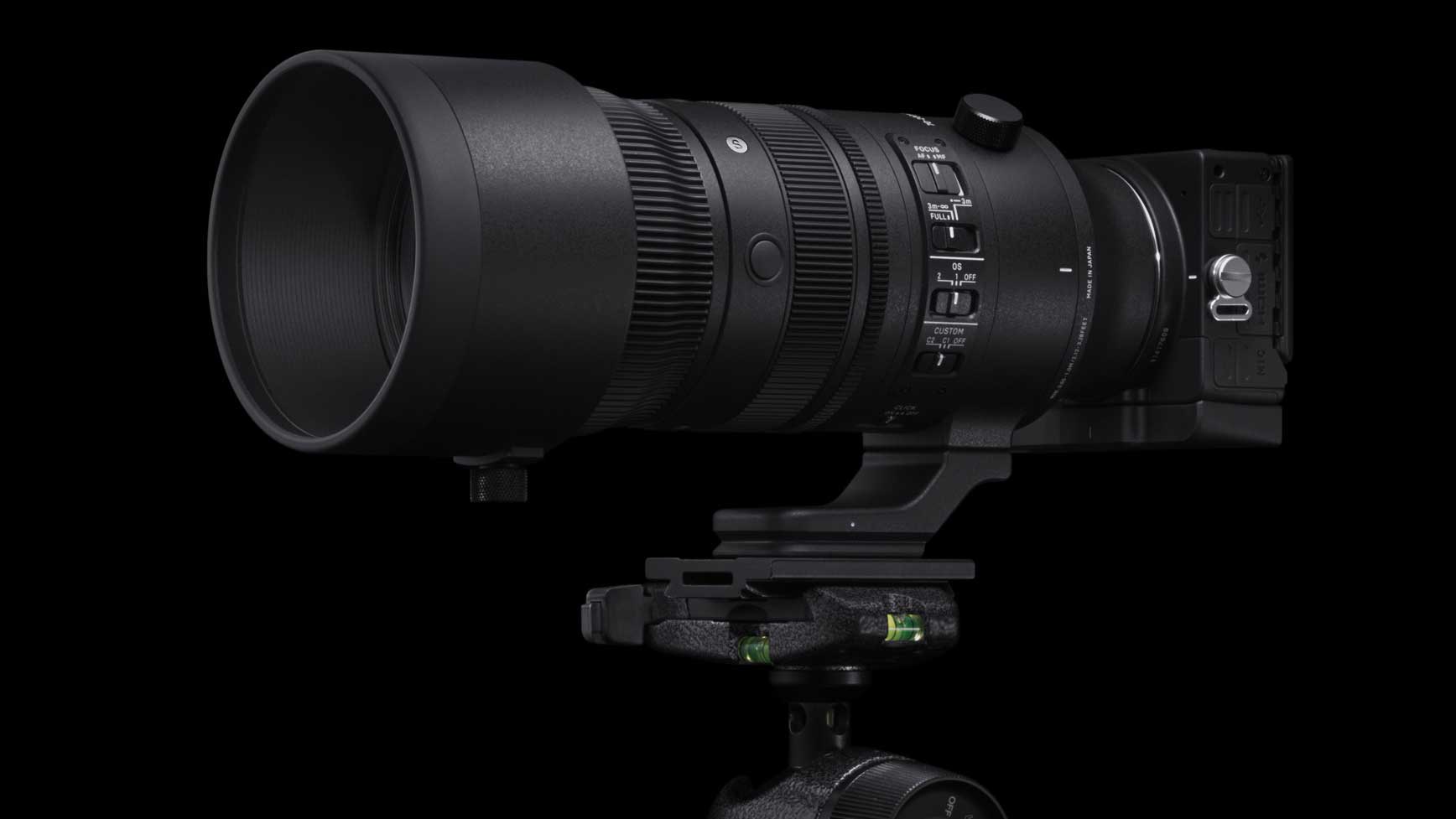 Объектив Sigma 70-200mm f/2.8 DG DN OS Sports с креплением Arca Swiss установлен на камеру Sigma fp