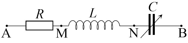 Điện áp hiệu dụng cực đại giữa hai bản tụ điện và gữa hai đầu cuộn cảm thật là đơn giản-sơ đồ mạch điện RLC