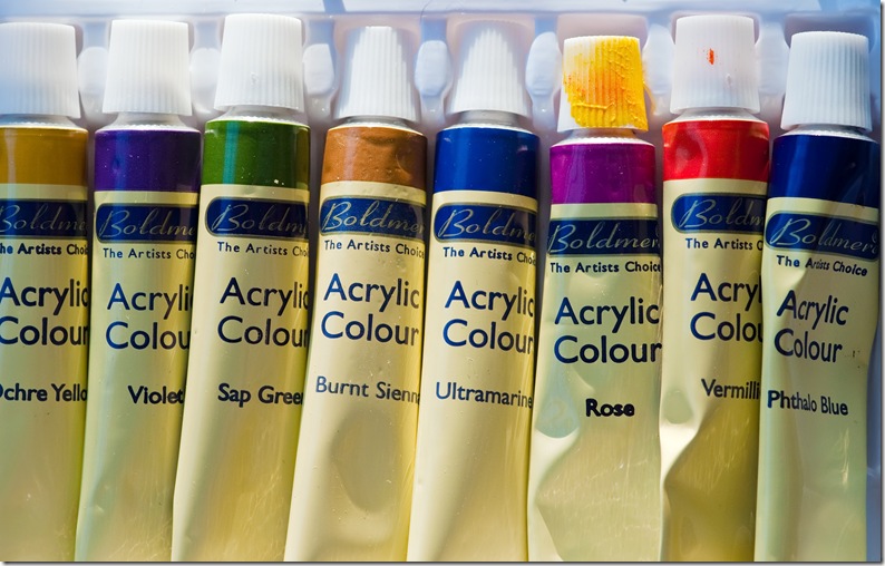 tubes of boldmer acrylic paint