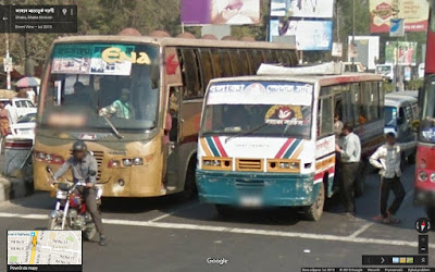 Hino, Ashok-Leyland Titan, Dhaka, Bangladesz, Google Street View