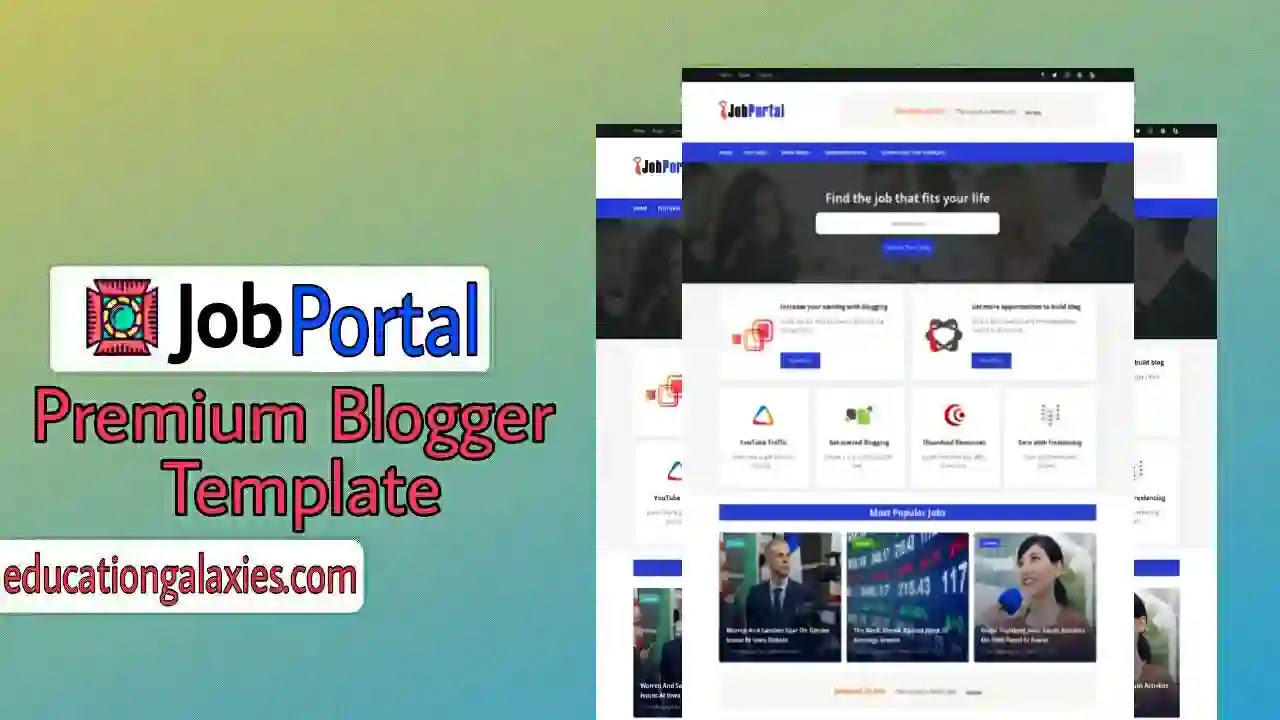 JobPortal Premium Blogger Template Free Download Now Latest