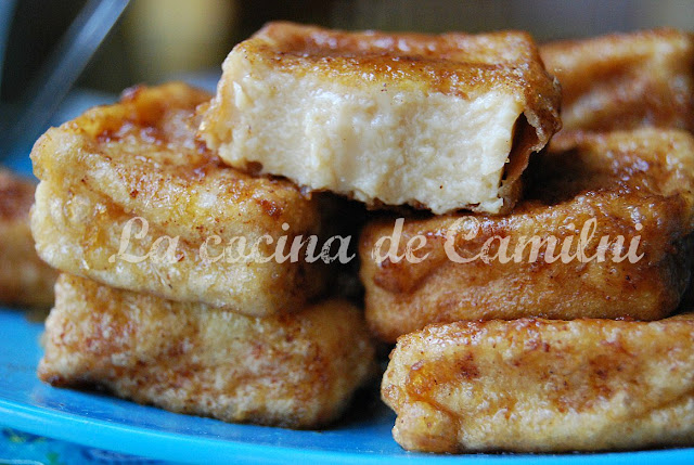 Leche frita de turrón (La cocina de Camilni)