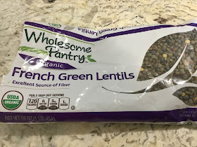 French green lentils in a bag