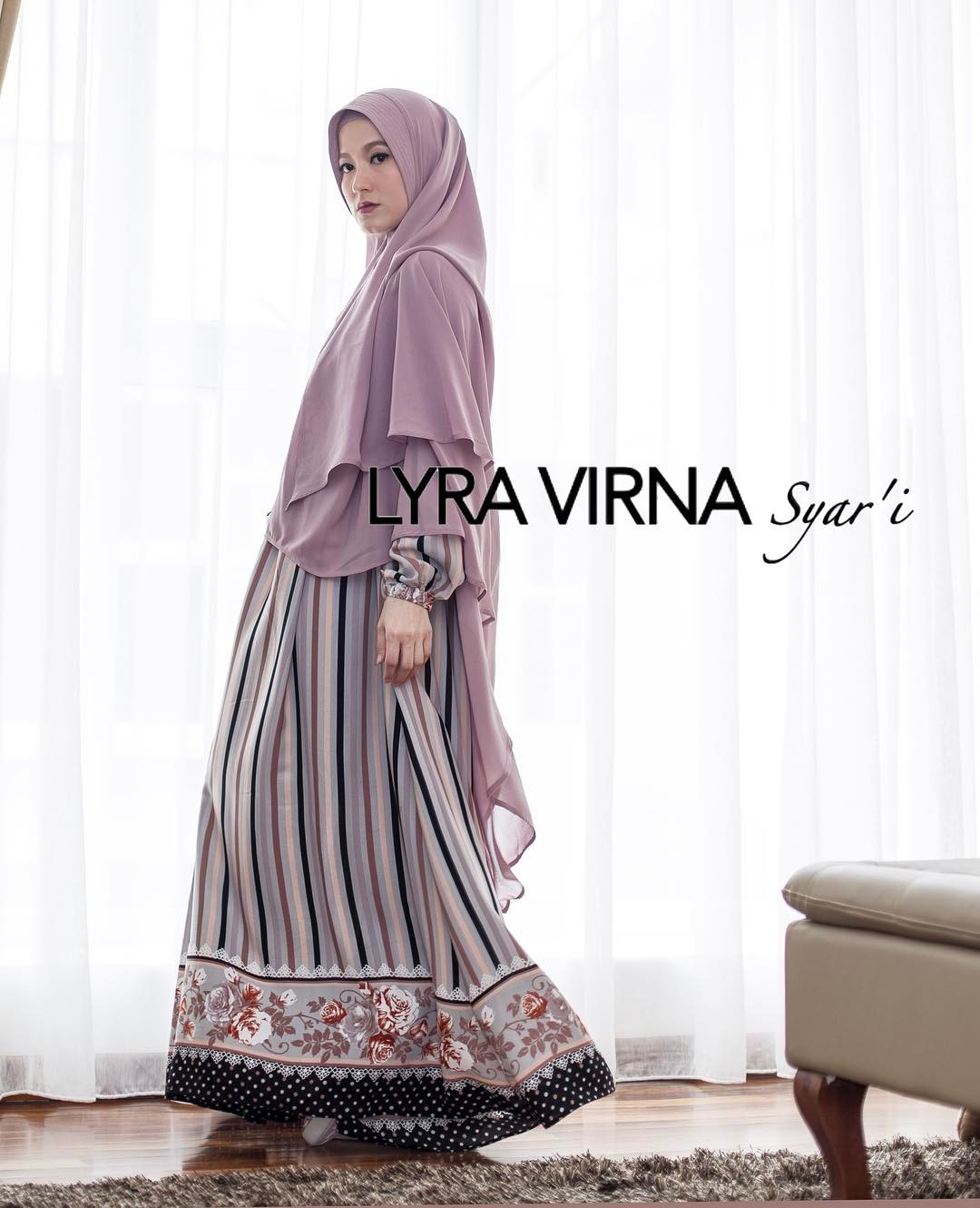 25 Foto Model Gamis Syari Lyra Virna Terbaru 2018