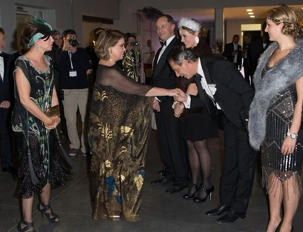 Grand Duchess Maria Teresa of Luxembourg at Red Cross Ball and visited Red Cross Bazaar in Luxembourg