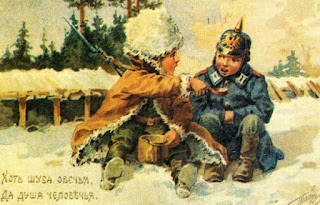 Youngsters on the postcards are portrayed as troopers