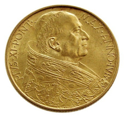 VATICAN 100 LIRE GOLD COIN POPE PIUS XI