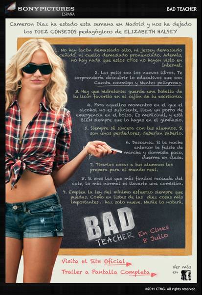 Take a look to the official movie poster of Bad Teacher