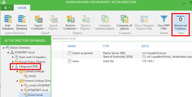 Veeam Backup: Recuperación granular DNS