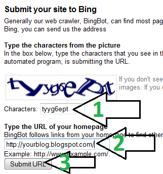 submit site or blogs to bing