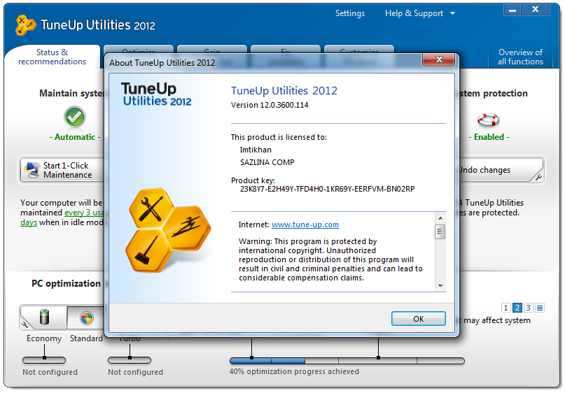 TuneUp Utilities 2012 12.0.3600.114 Full Version