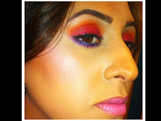 mac, mac cosmetics, eyeshadow, blog, tutorial, colorful, scichedelic, sci-chedelic, mac trends, makeup trends, tropical, pictures, matte, pink, orange, blue, stars n rockets, passionate, red brick, rule