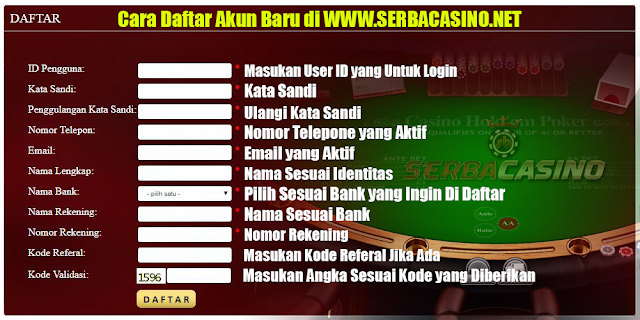 Panduan Cara Daftar Casino Online Bersama WWW.SERBACASINO.NET