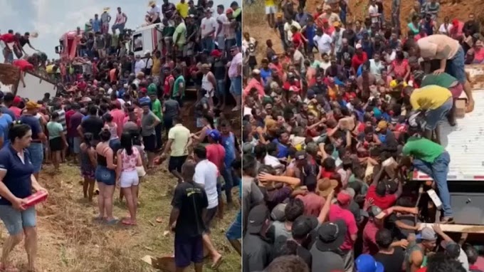 VÍDEO: Carga de salsicha e mortadela que viria para RO é saqueada no Mato Grosso