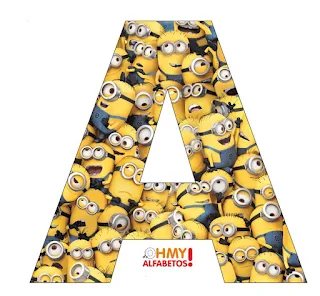 Divertido Alfabeto de los Minions para Descargar Gratis.  Minions Free Printable Funny Alphabet.