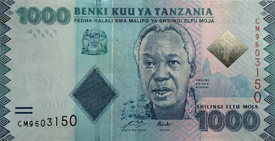 1000 shillings tanzania banknote