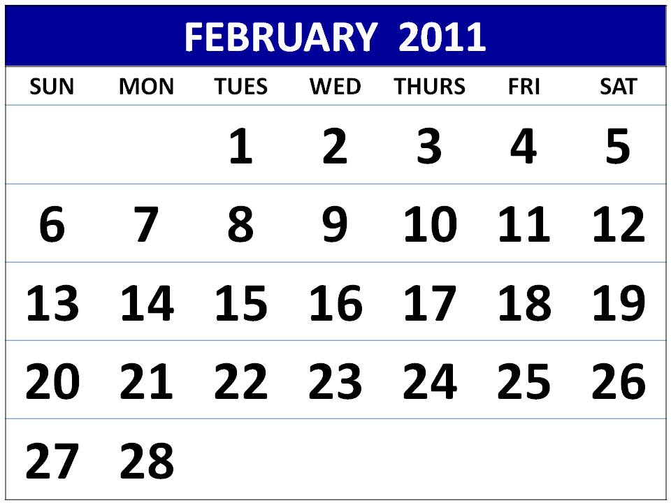 printable 2011 calendar. February 2011 CD Calendar Page