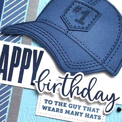 Handmade hat birthday card for guys using Stampin Up Hats Off stamp set & die bundle, Biggest Wish & Create with Friends stamp sets. Card by Di Barnes - Independent Stampin Up Demonstrator in Sydney Australia - 2021-22 annual catalogue - male cards - masculine - die cutting - colourmehappy