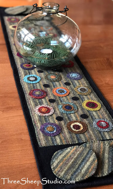 Wool Penny Rug by Rose Clay at ThreeSheepStudio.com