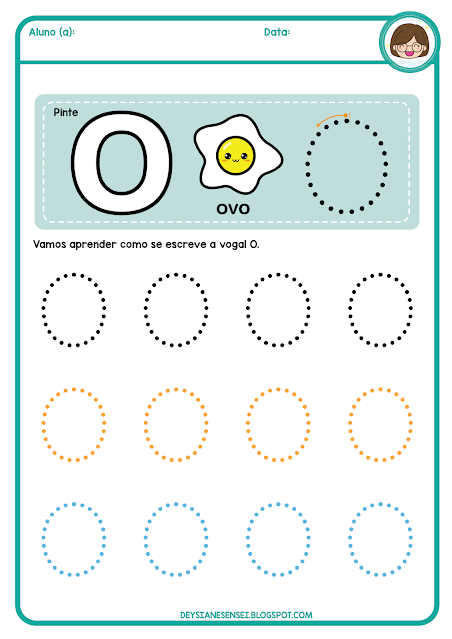 vogal o educação infantil pontilhado, o de ovo para educação infantil, para imprimir